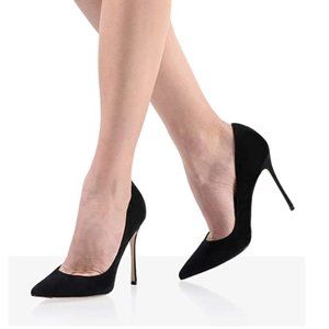 FSJ Sexy Suede Pointed Toe Pumps Stilettos Prom